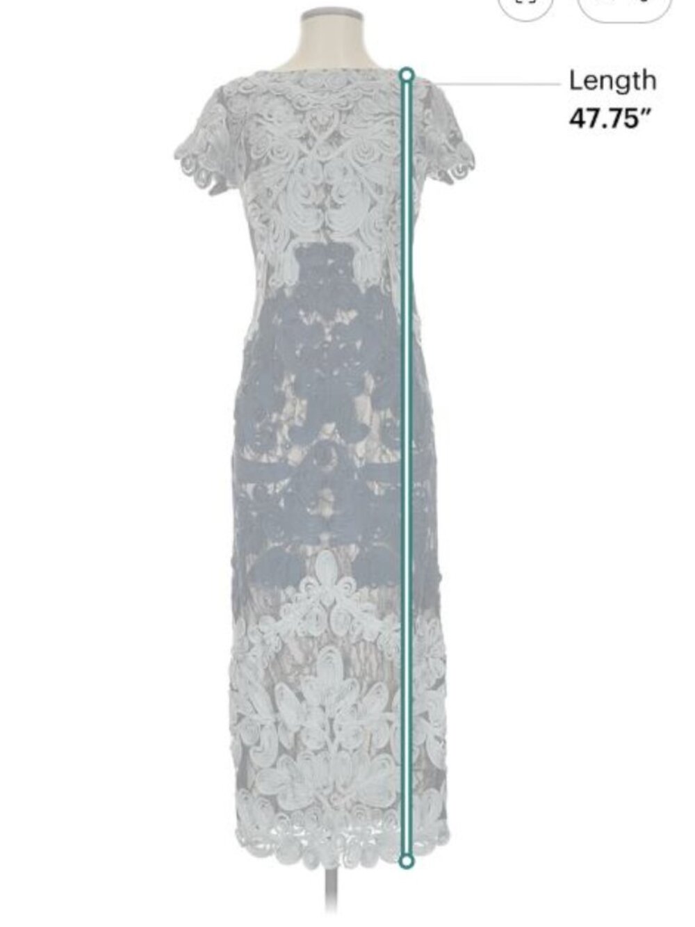 JS Collection BHLDN Anthropologie Santiago Dress XS 0 Midi Lace Cocktail Wedding - Picture 13 of 14